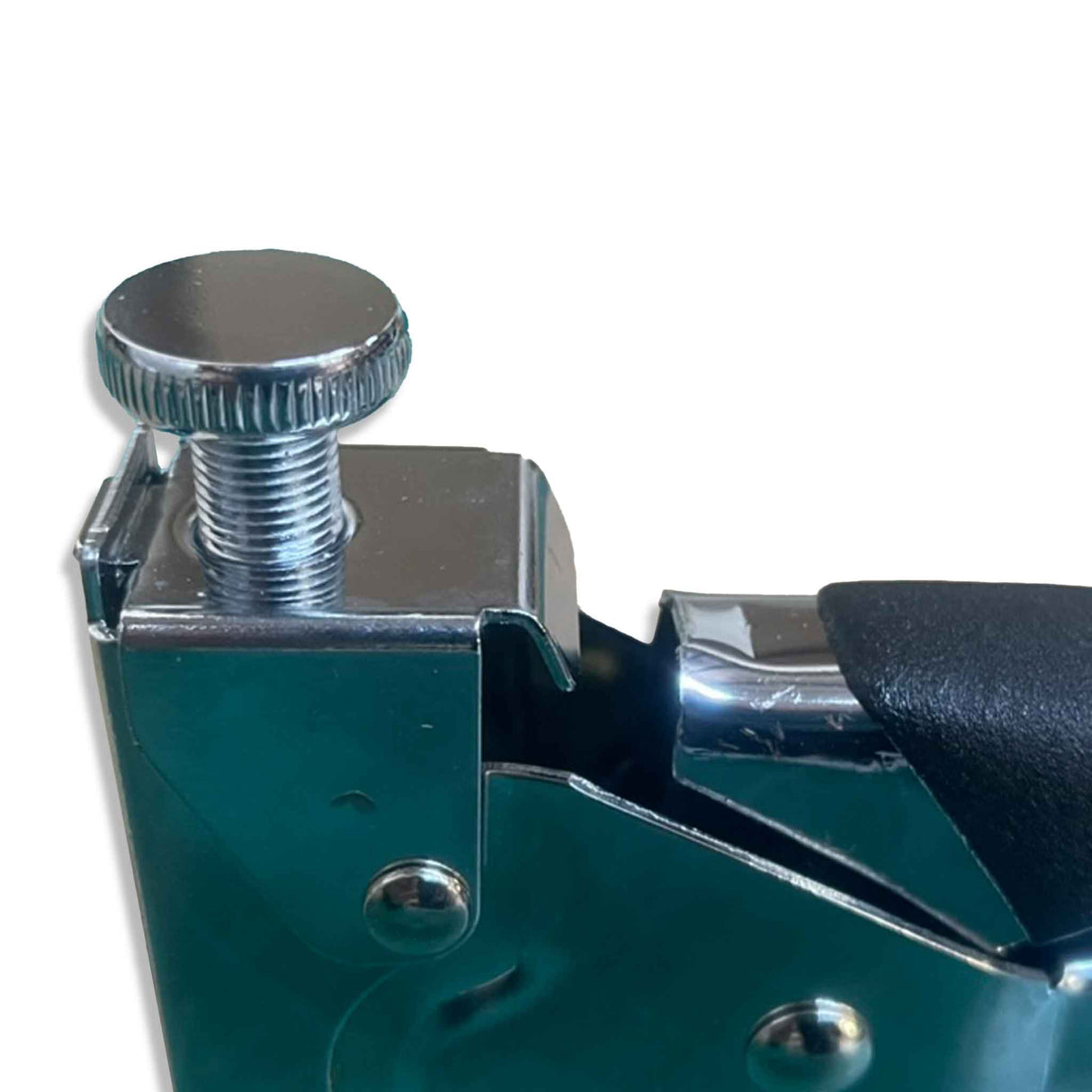 Heavy Duty Adjustable Stainless Steel Metal Staple Tacker Gun Silver/Black