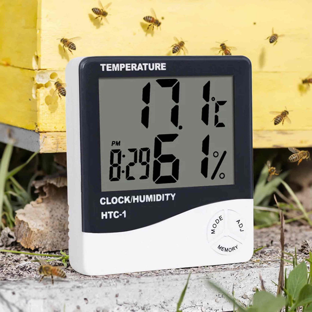 Digital Indoor Thermometer Hygrometer Room Temp Humidity Meter Clock