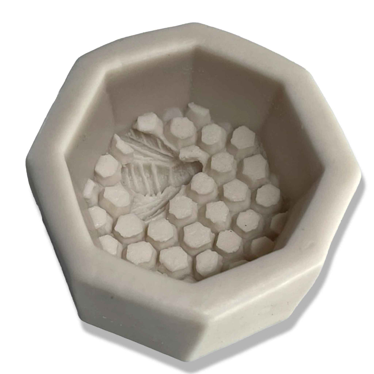 Hexagonal Shallow Beeswax Silicon Mould with Comb and Bee on Surface - Wax Melters & Moulds collection by Buzzbee Beekeeping Supplies