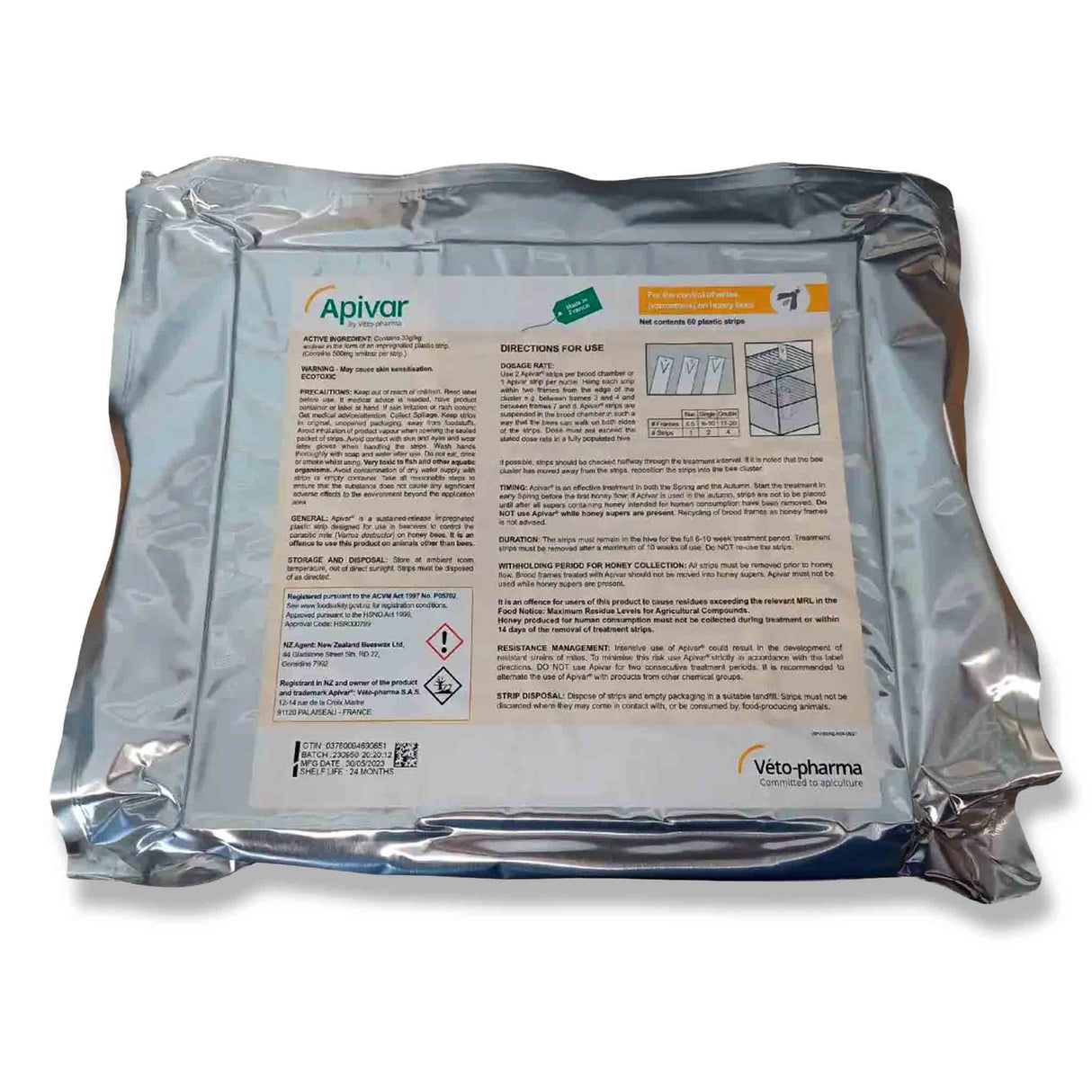 Apivar® Varroa Mite Treatment - Long-Acting Amitraz Control for Australian Beekeepers