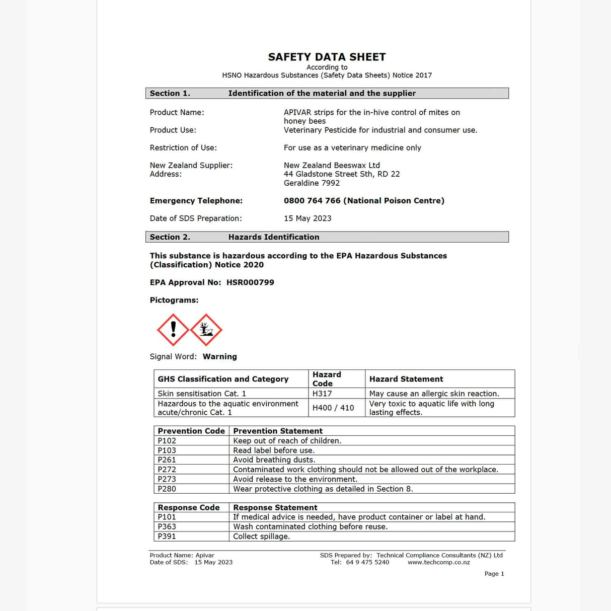 Apivar® Varroa Mite Treatment - Long-Acting Amitraz Control for Australian Beekeepers