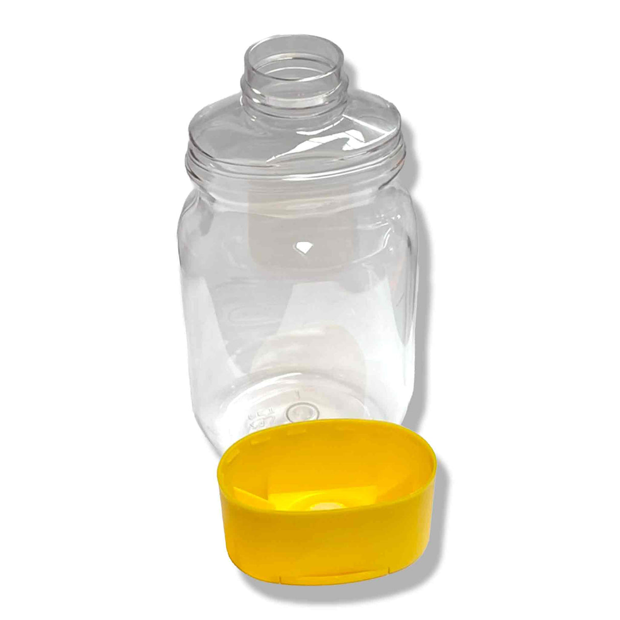 Squeeze Honey Jar Clear PET Plastic 500g/350ml with Rubber Non-Drip Nipple