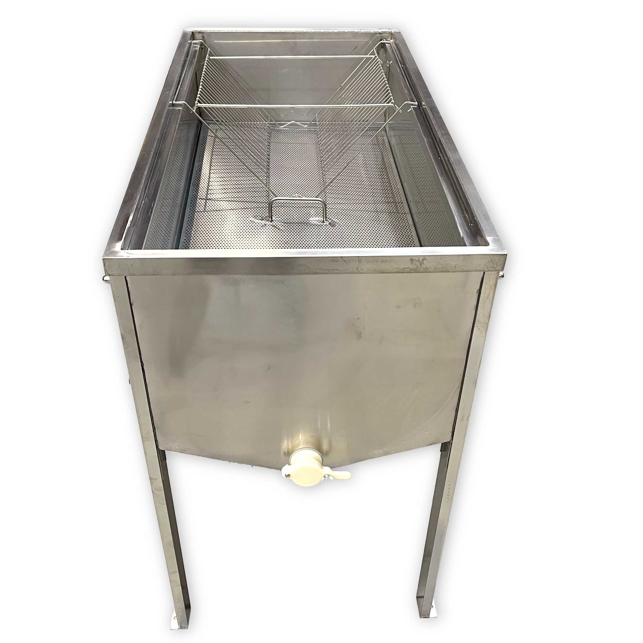 Honey Uncapping Table with Stainless-steel Uncapping Tray and Strainer -  collection by Buzzbee Beekeeping Supplies