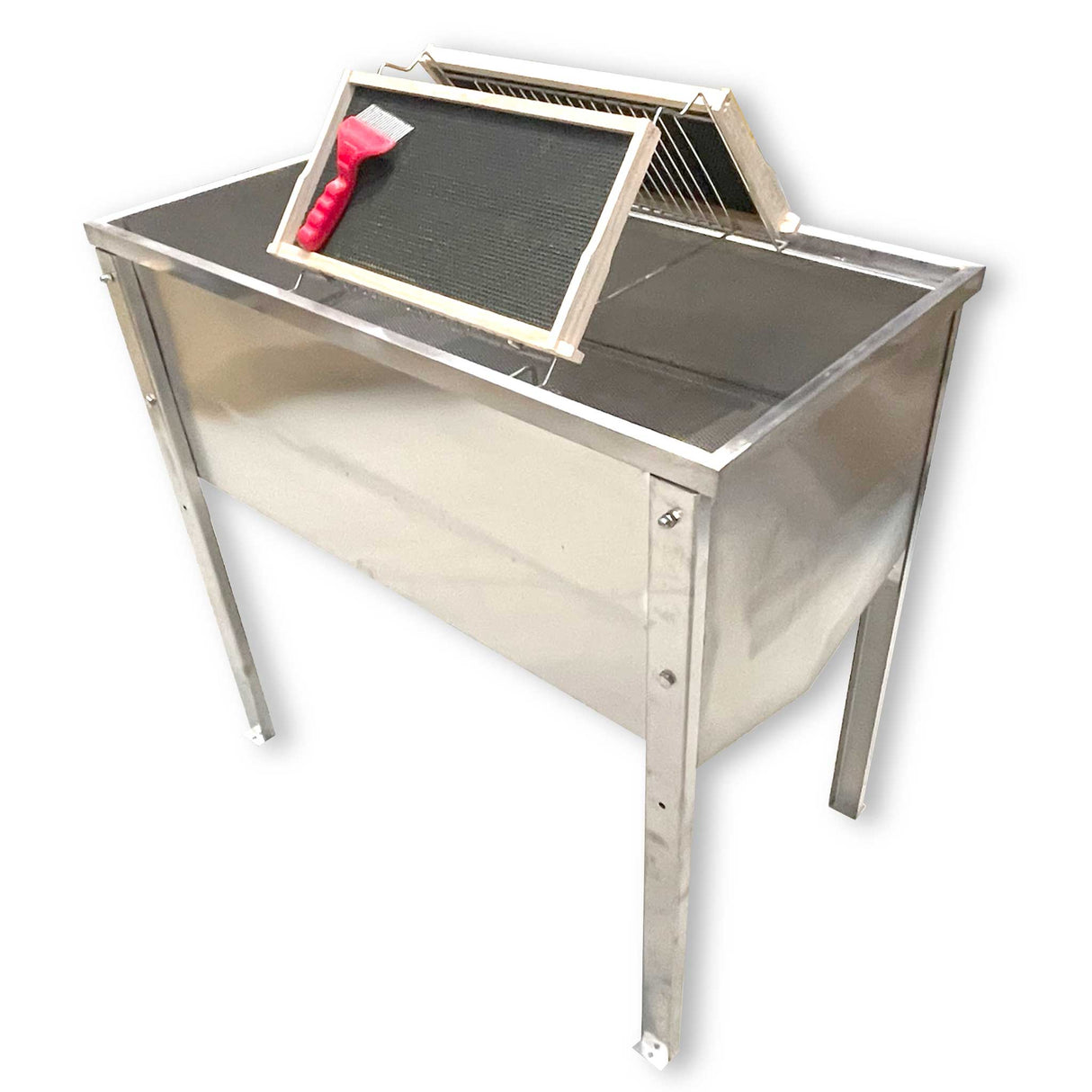 Honey Uncapping Table with Stainless-steel Uncapping Tray and Strainer - collection by Buzzbee Beekeeping Supplies