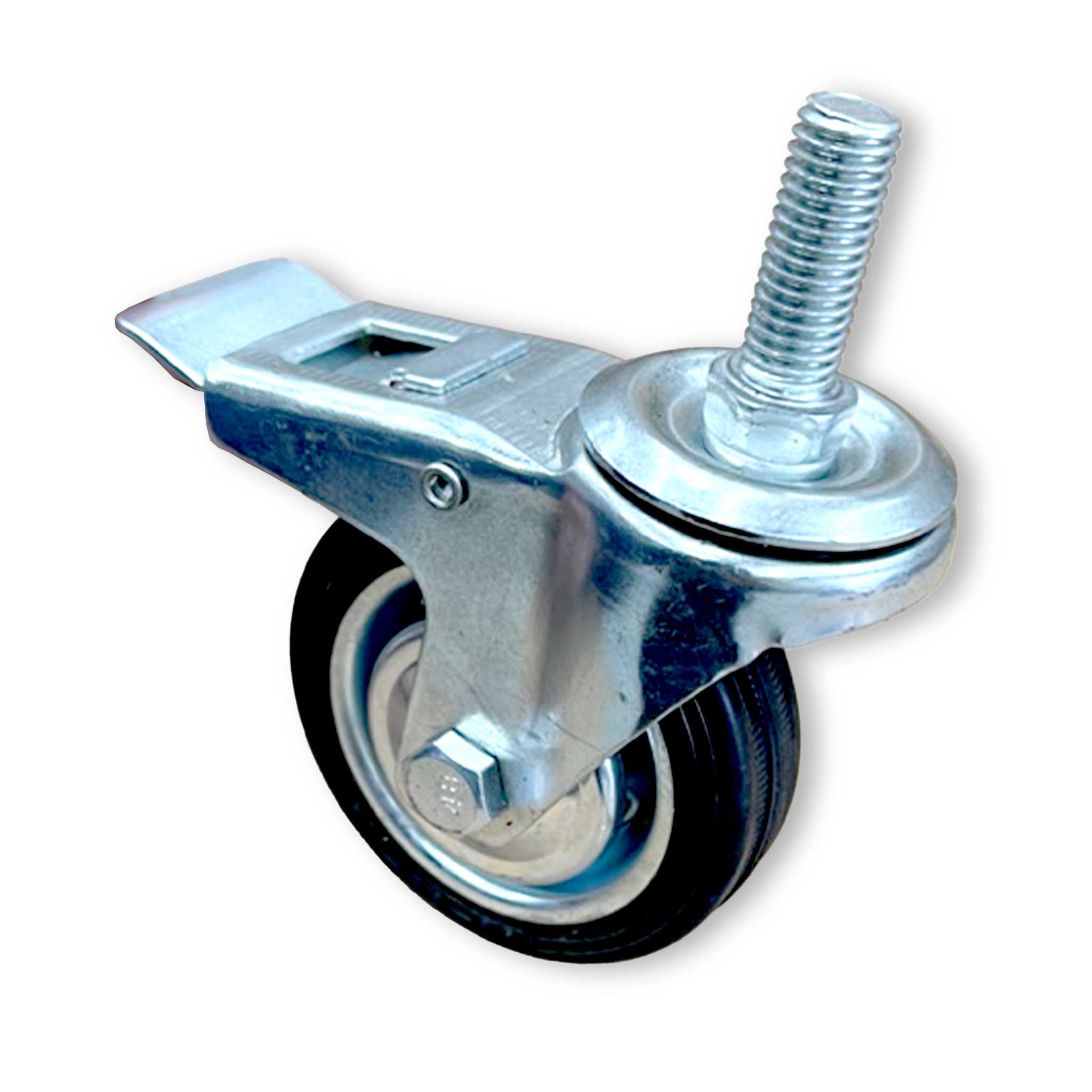 Rubber Castor Trolly Wheel with Galvanised Frame and Break System -  collection by Buzzbee Beekeeping Supplies