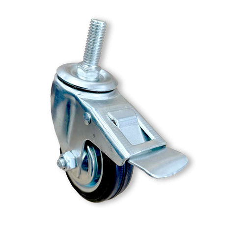 Rubber Castor Trolly Wheel with Galvanised Frame and Break System -  collection by Buzzbee Beekeeping Supplies