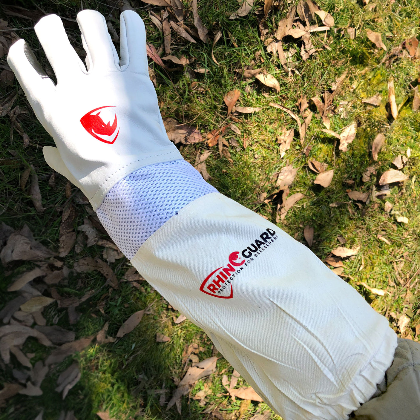 RhinoGuard Tough Airmesh Semi-ventilated Cow Hide with Touchscreen Gloves