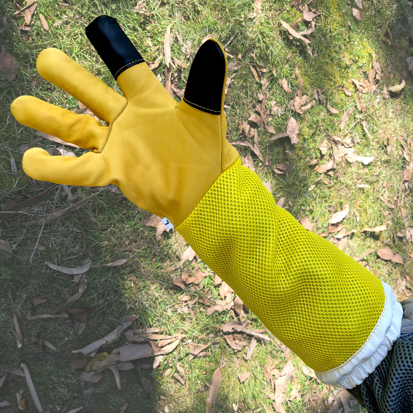 RhinoGuard Tough Full Airmesh Ventilated Arm and Cow Hide Hand with Touchscreen Gloves