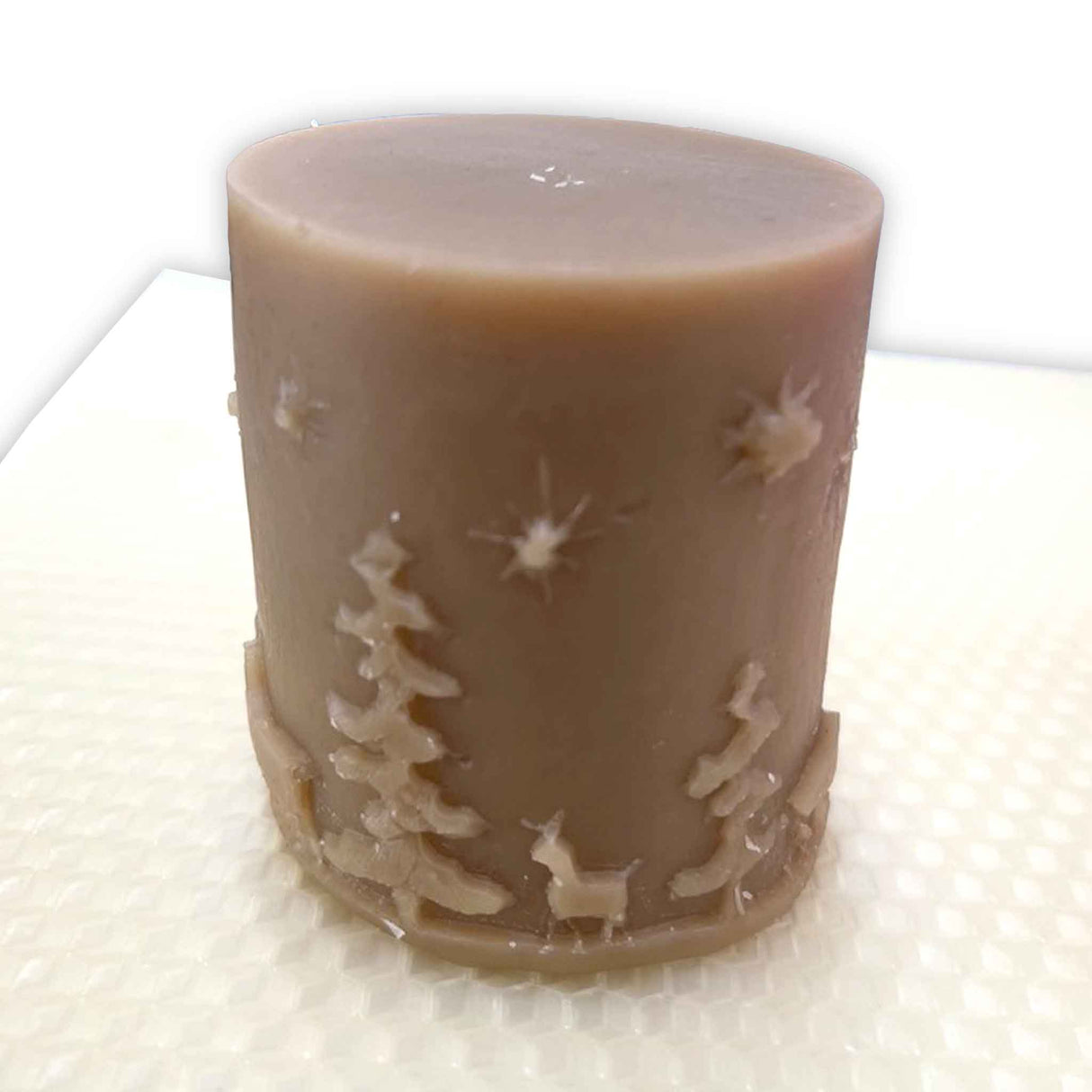 Decorative Beeswax candle mould with Christmas Scene around the outside - Wax Melters & Moulds collection by Buzzbee Beekeeping Supplies