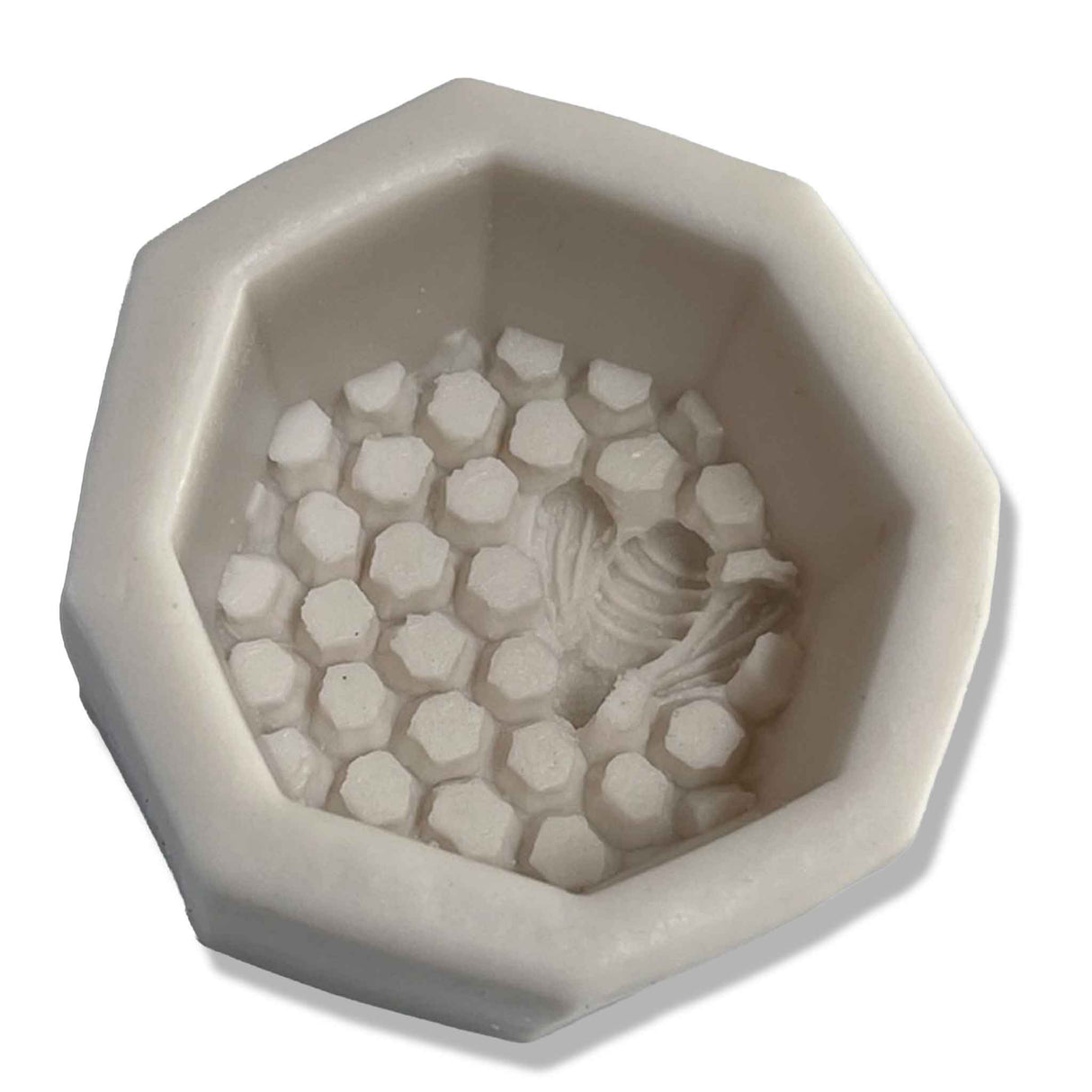 Hexagonal Shallow Beeswax Silicon Mould with Comb and Bee on Surface - Wax Melters & Moulds collection by Buzzbee Beekeeping Supplies