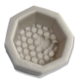 Hexagonal Shallow Beeswax Silicon Mould with Comb and Bee on Surface - Wax Melters & Moulds collection by Buzzbee Beekeeping Supplies