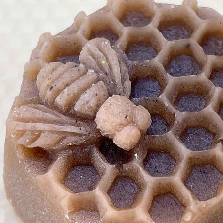 Hexagonal Shallow Beeswax Silicon Mould with Comb and Bee on Surface - Wax Melters & Moulds collection by Buzzbee Beekeeping Supplies