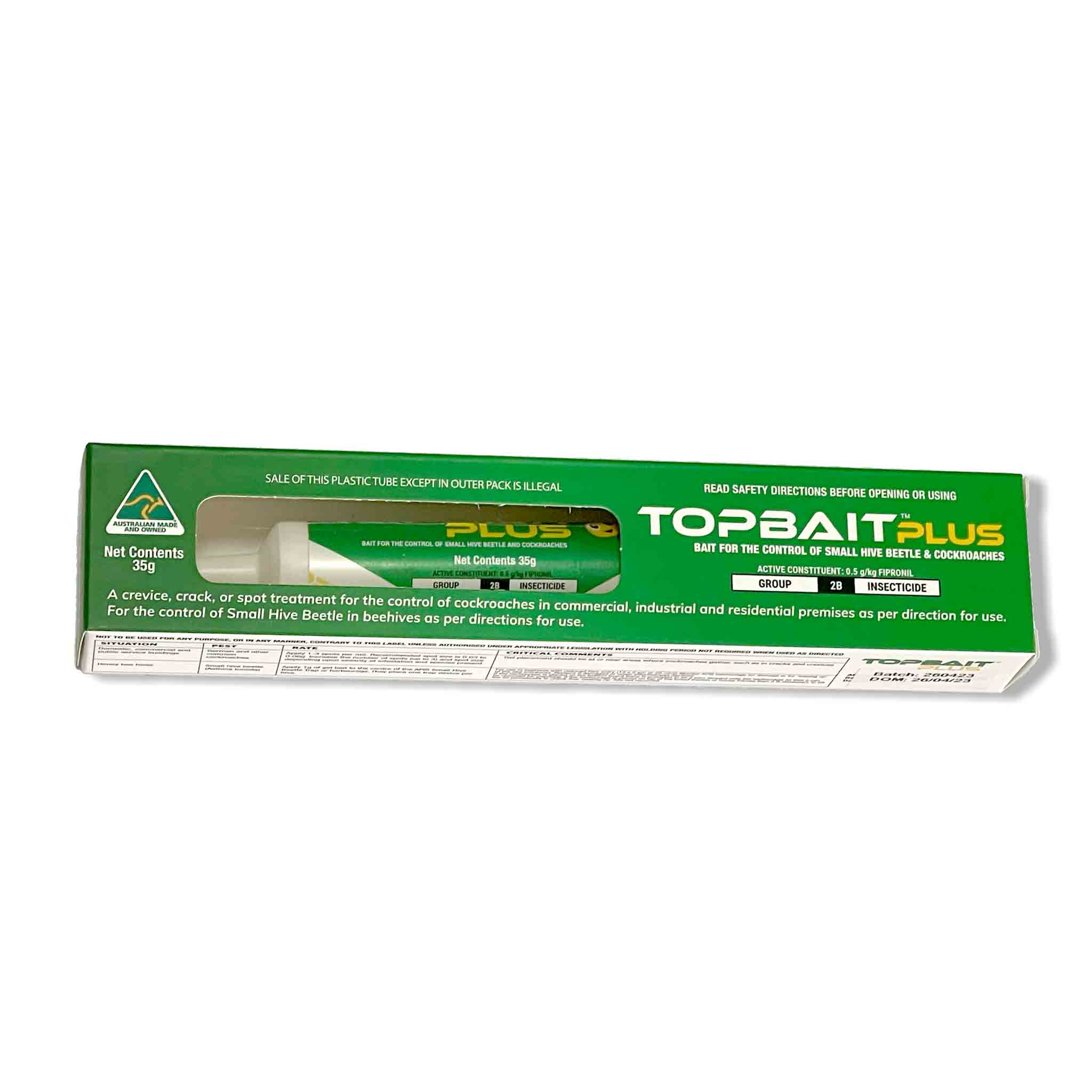 TopBait Plus 35g Applicator for Treatment and Control of Small Hive Beetles and Cockroaches - Health collection by Buzzbee Beekeeping Supplies