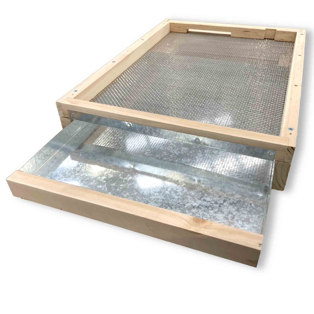 Screened Ventilation Bottom Board with Metal Pest Control Draw Tray - Floors collection by Buzzbee Beekeeping Supplies