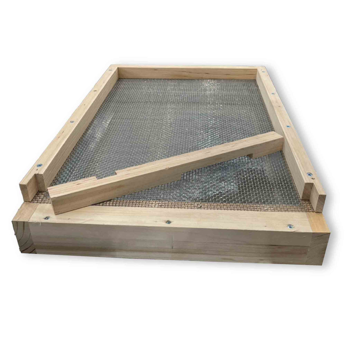 Screened Ventilation Bottom Board with Metal Pest Control Draw Tray - Floors collection by Buzzbee Beekeeping Supplies