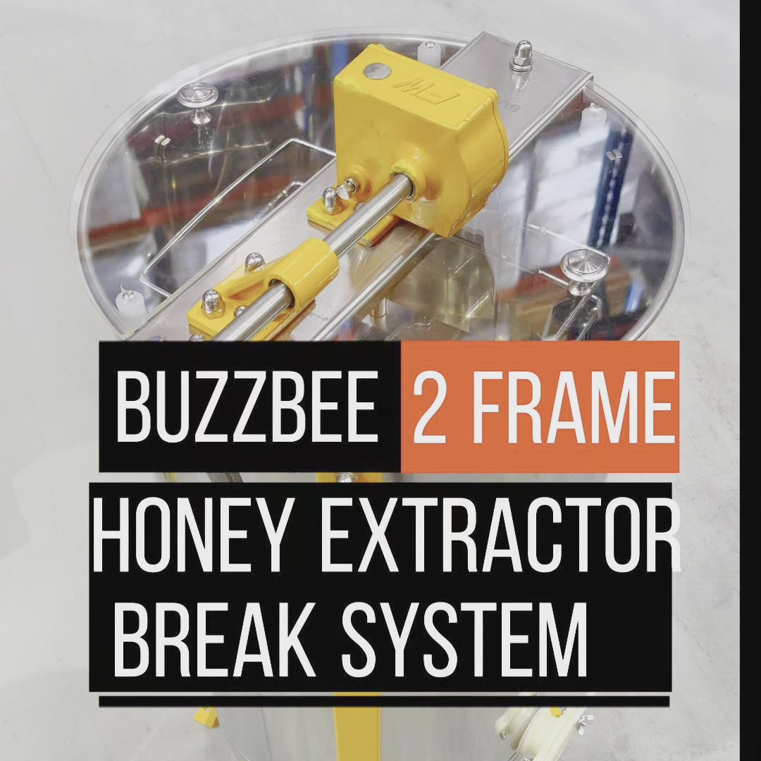 Buzzbee 2 Frame Manual Stainless Steel Honey Extractor with Emergency Break System