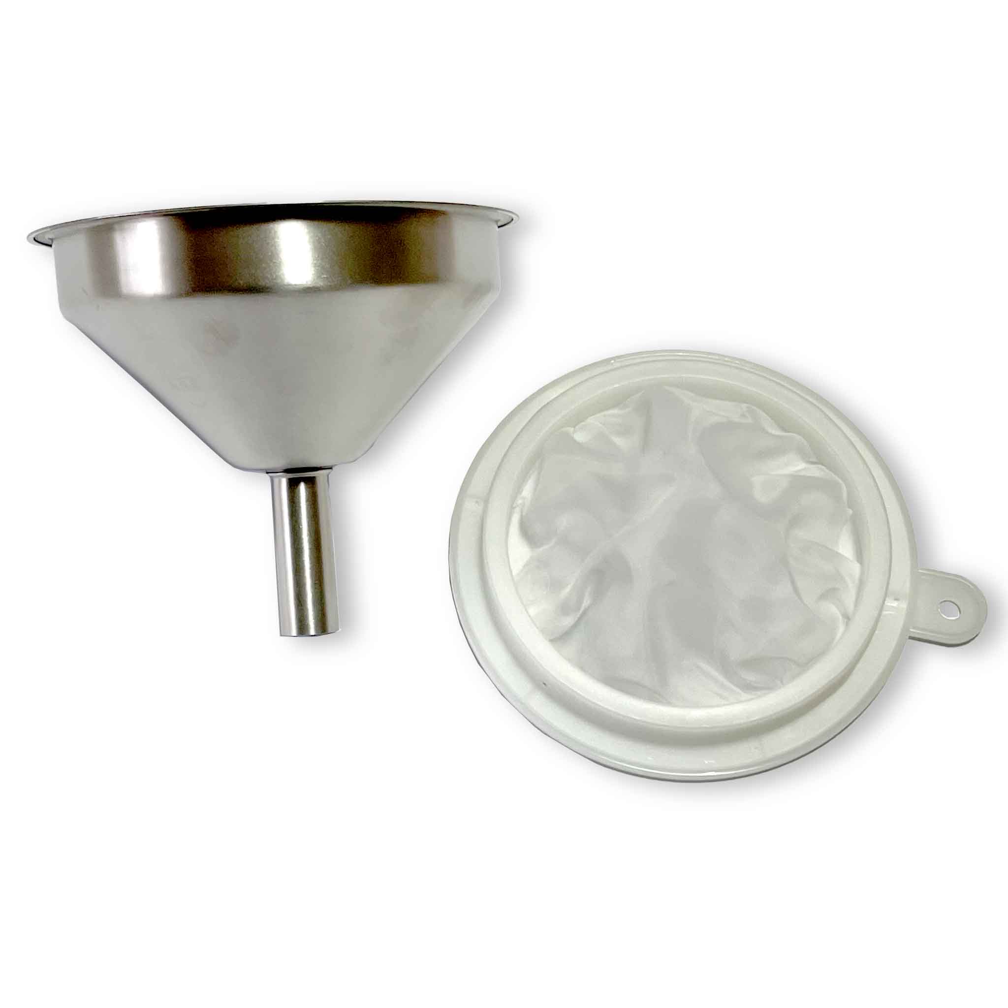 Honey Funnel Stainless-steel with Nylon Filter - Processing collection by Buzzbee Beekeeping Supplies