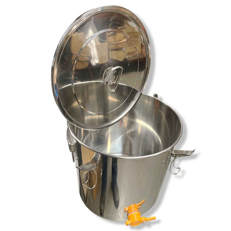 Honey 50L Stainless-Steel Storage Tank with Large Honey Gate Tap and Lid - Tanks & Storage collection by Buzzbee Beekeeping Supplies