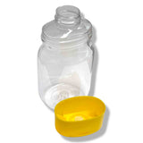 Squeeze Honey Jar Clear PET Plastic 500g/350ml with Rubber Non-Drip Nipple
