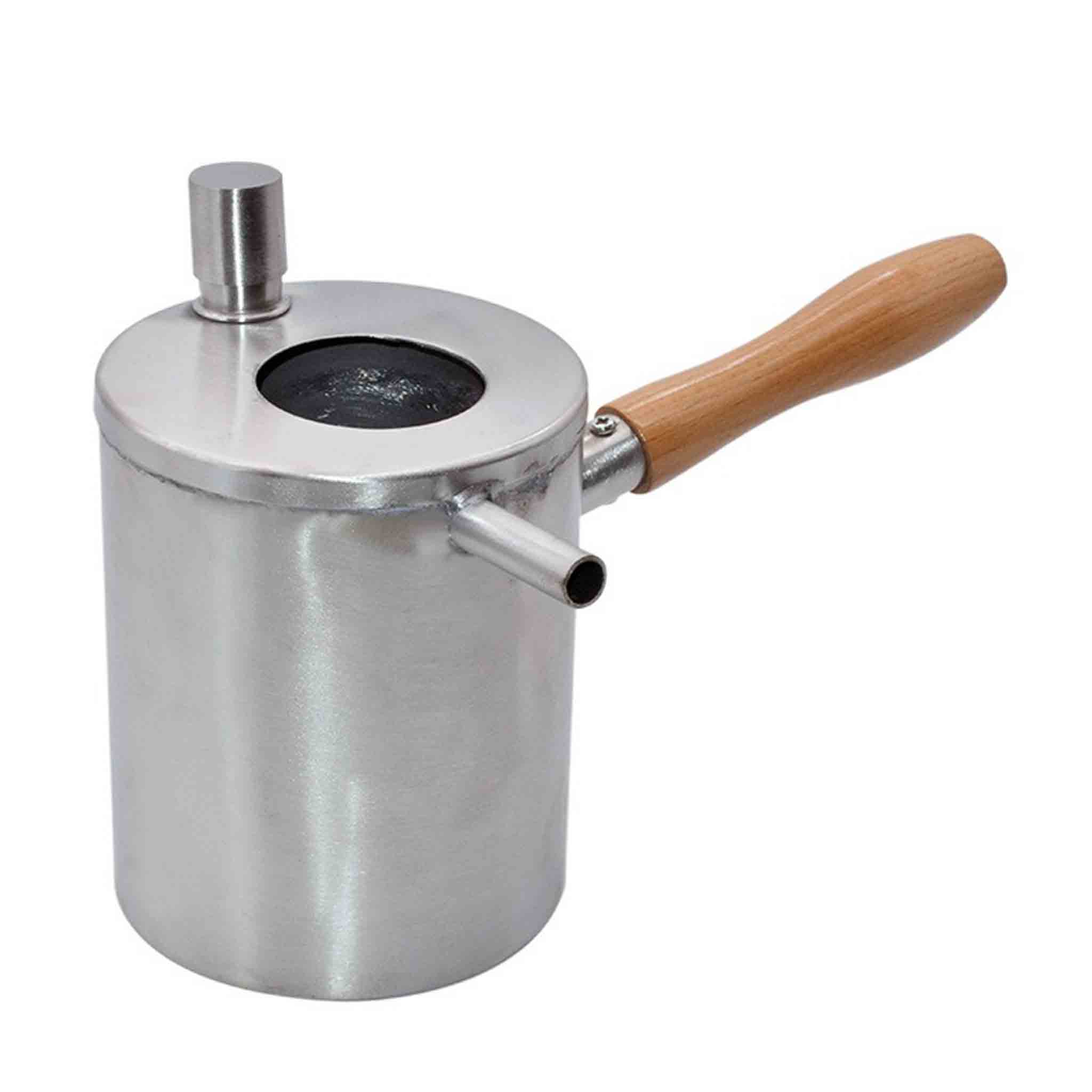 Wax Melting Pot with Poring Spout and Wooden Handle Stainless-steel - Tools collection by Buzzbee Beekeeping Supplies