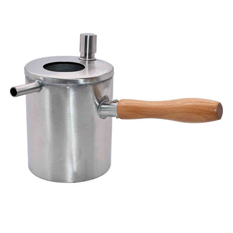 Wax Melting Pot with Poring Spout and Wooden Handle Stainless-steel - Tools collection by Buzzbee Beekeeping Supplies