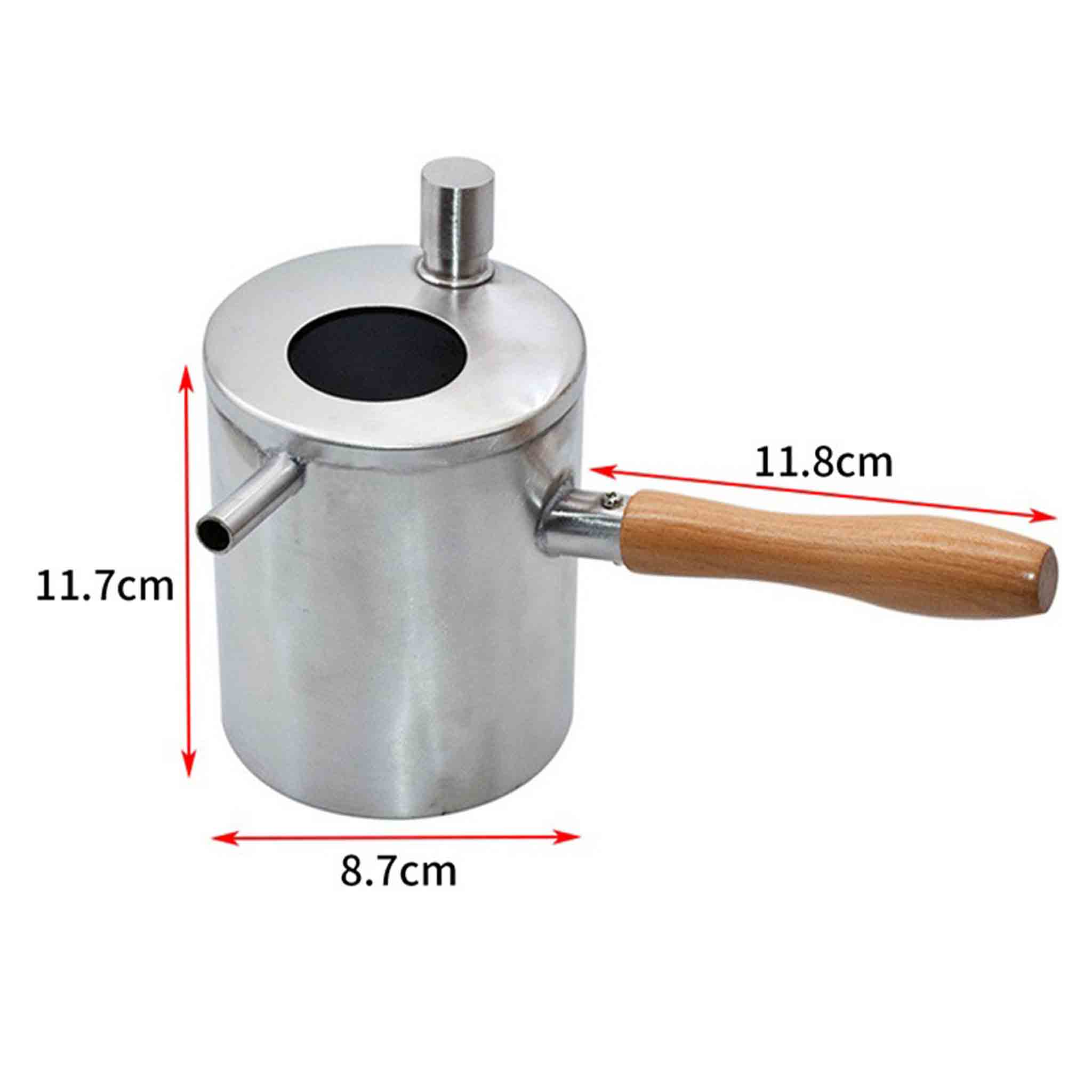 Wax Melting Pot with Poring Spout and Wooden Handle Stainless-steel - Tools collection by Buzzbee Beekeeping Supplies