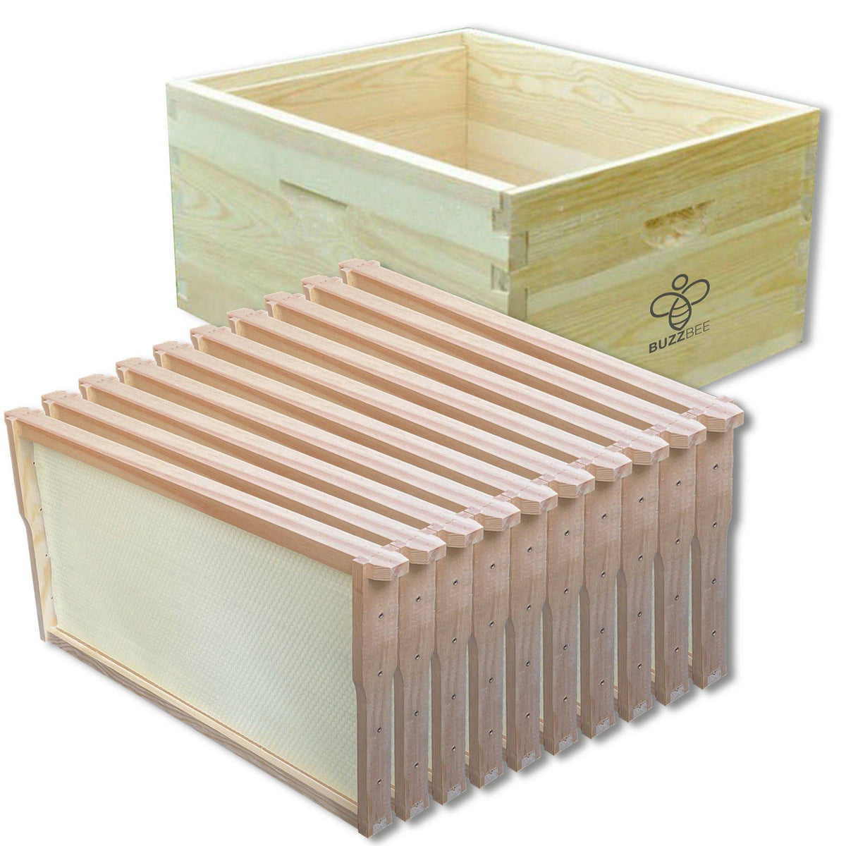 Box Super Deep Add-on Kit with Wax or Plastic Foundation – Buzzbee ...