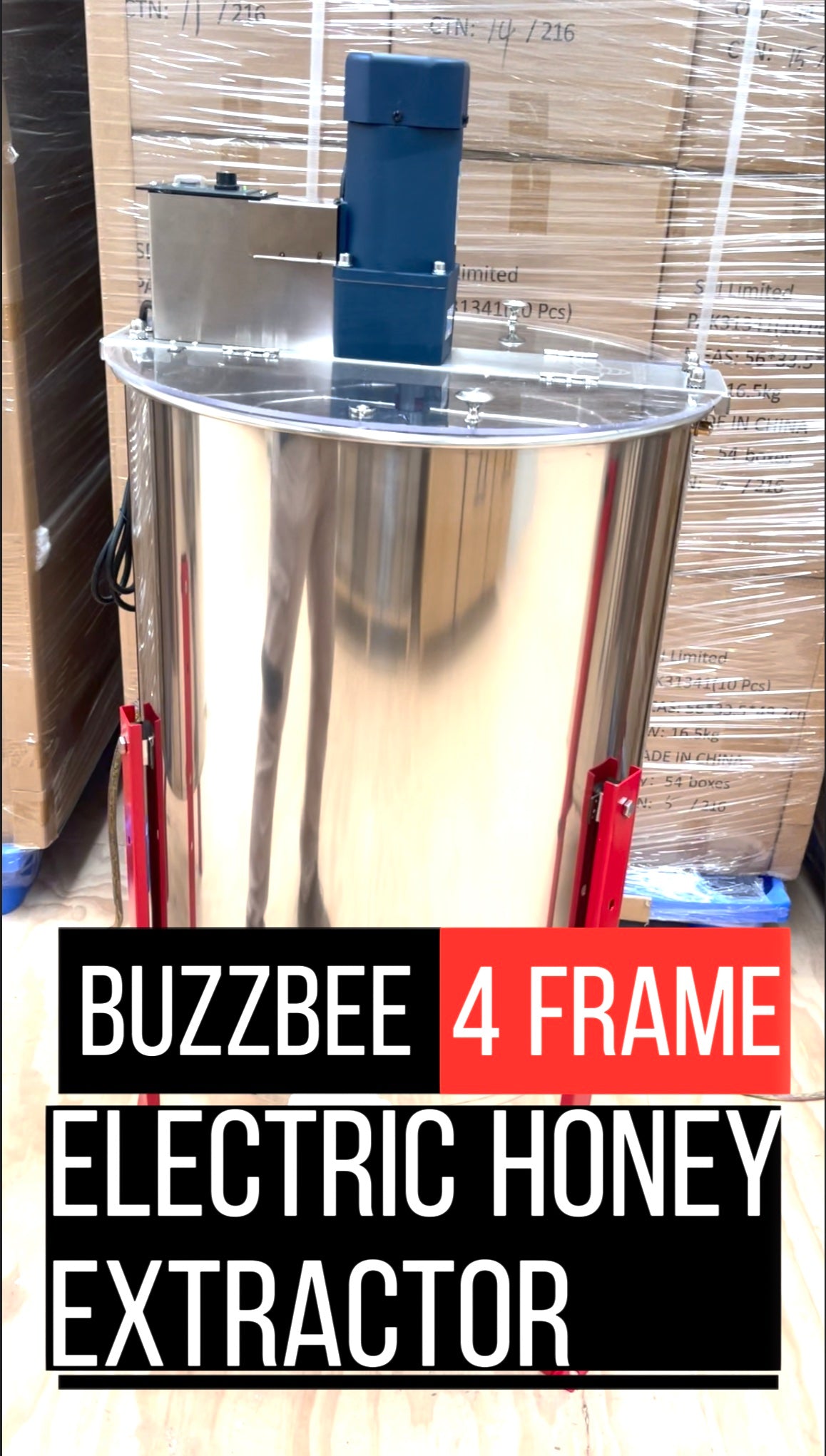 Buzzbee 4 Frame Electric Extractor Spinner for beekeepers and honey extracting