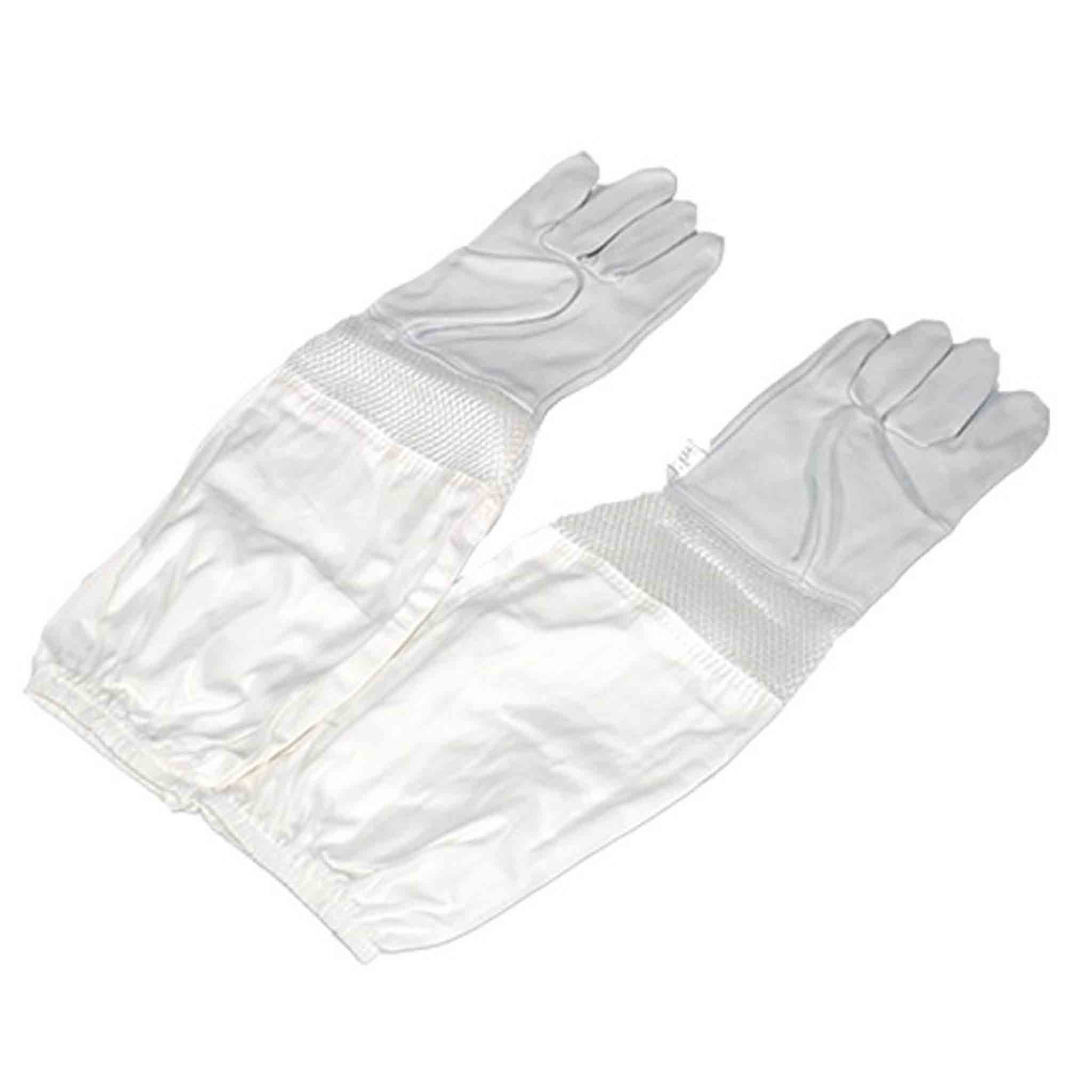 Warm Weather Beekeeping White and Yellow Goatskin Gloves - Clothing collection by Buzzbee Beekeeping Supplies