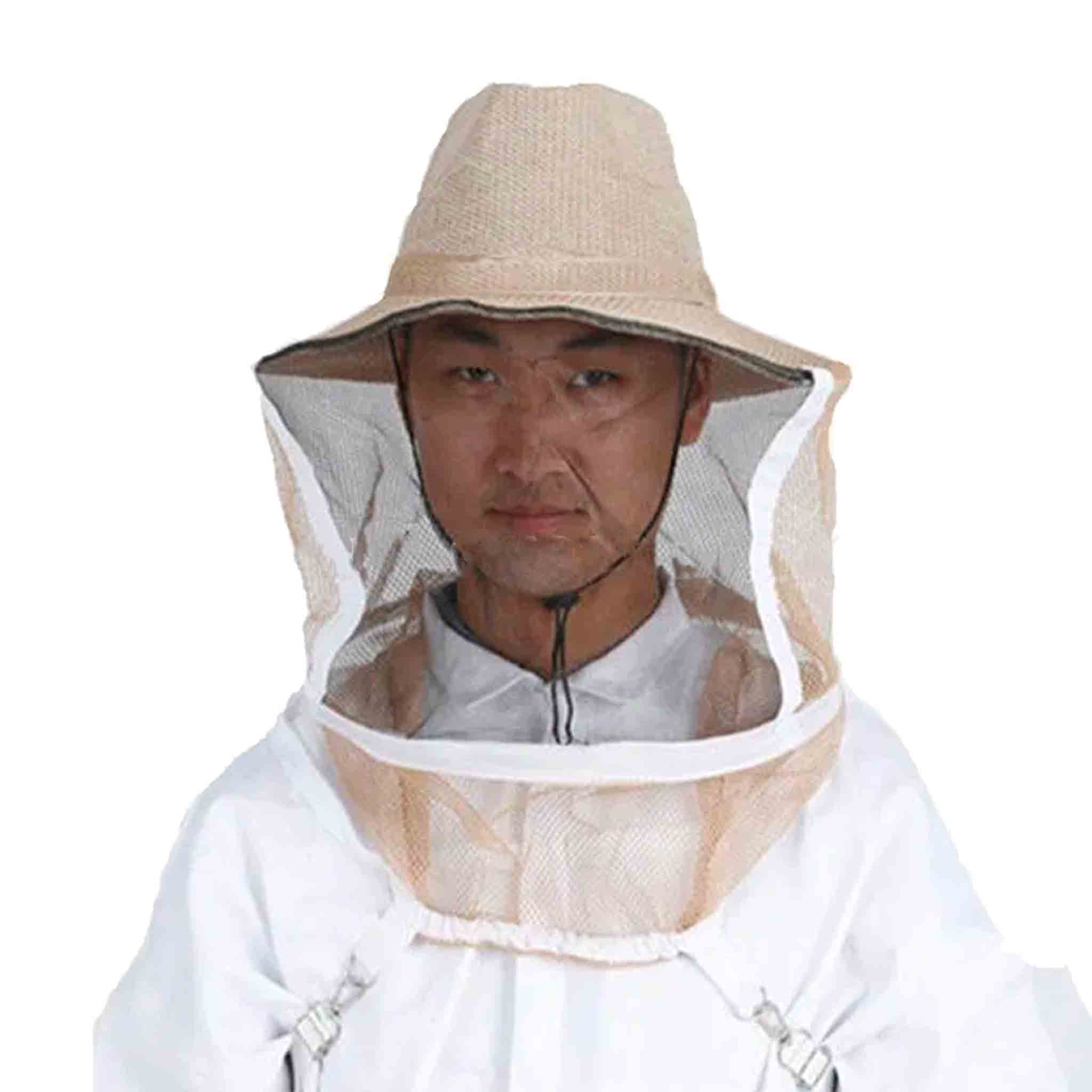 Beekeeping Round Hat and Veil with Strap under the Chin - Clothing collection by Buzzbee Beekeeping Supplies