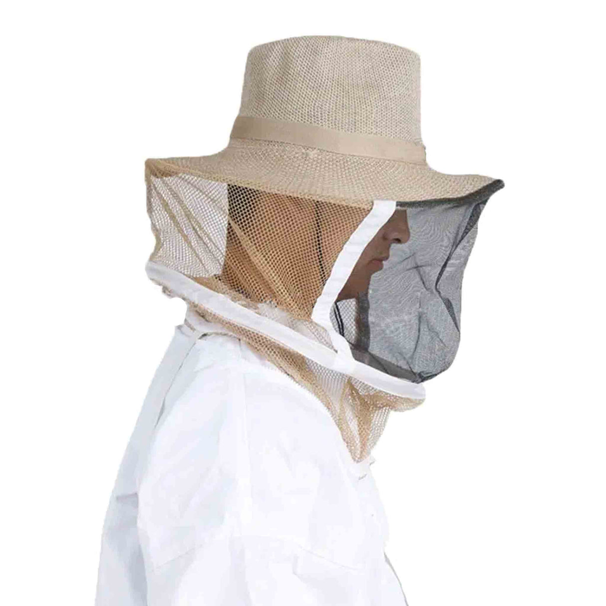 Beekeeping Round Hat and Veil with Strap under the Chin - Clothing collection by Buzzbee Beekeeping Supplies