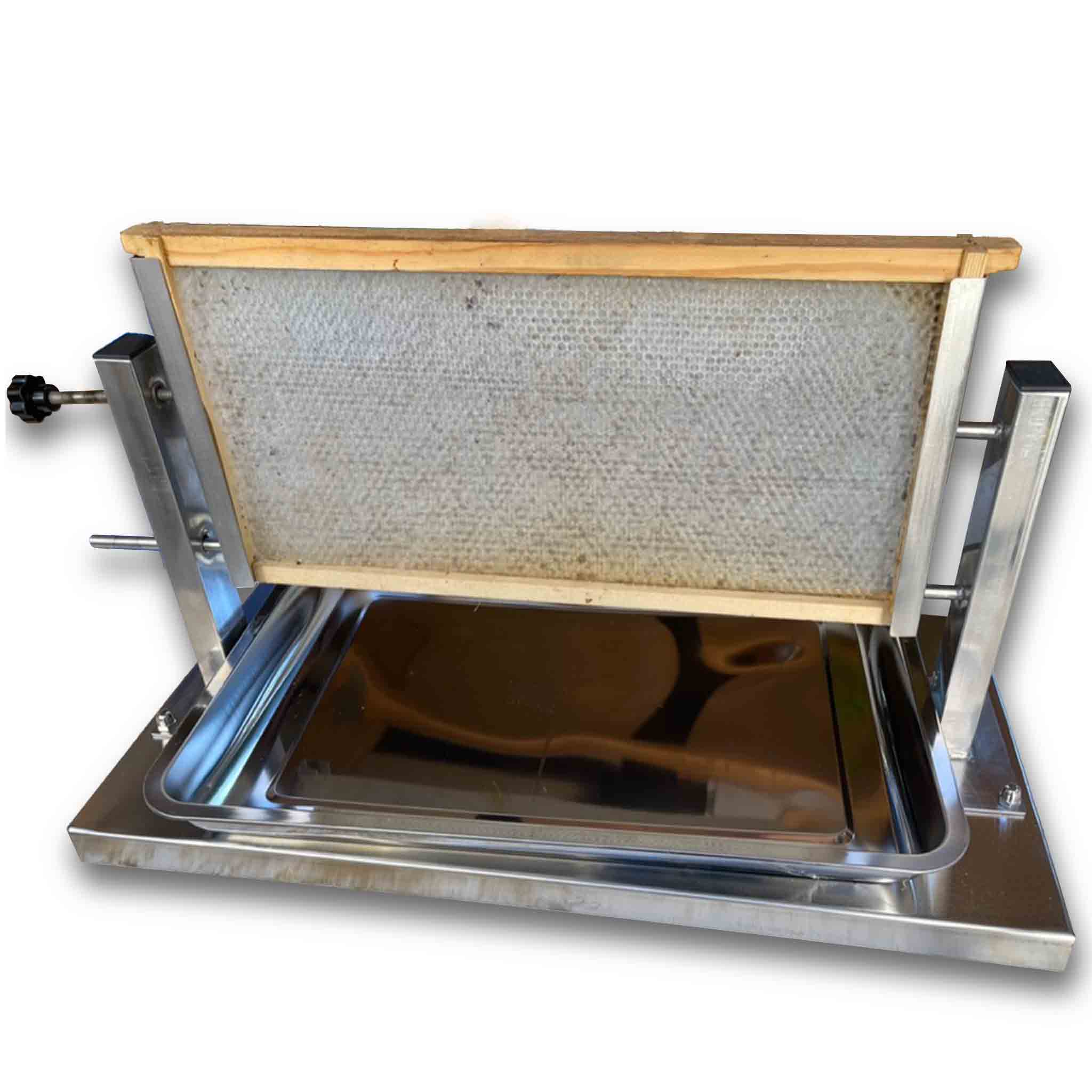 Honeycomb Stainless Steel Display Stand for holding a Honey Frame with Drip Tray for Restaurants and Cafe's - Display collection by Buzzbee Beekeeping Supplies