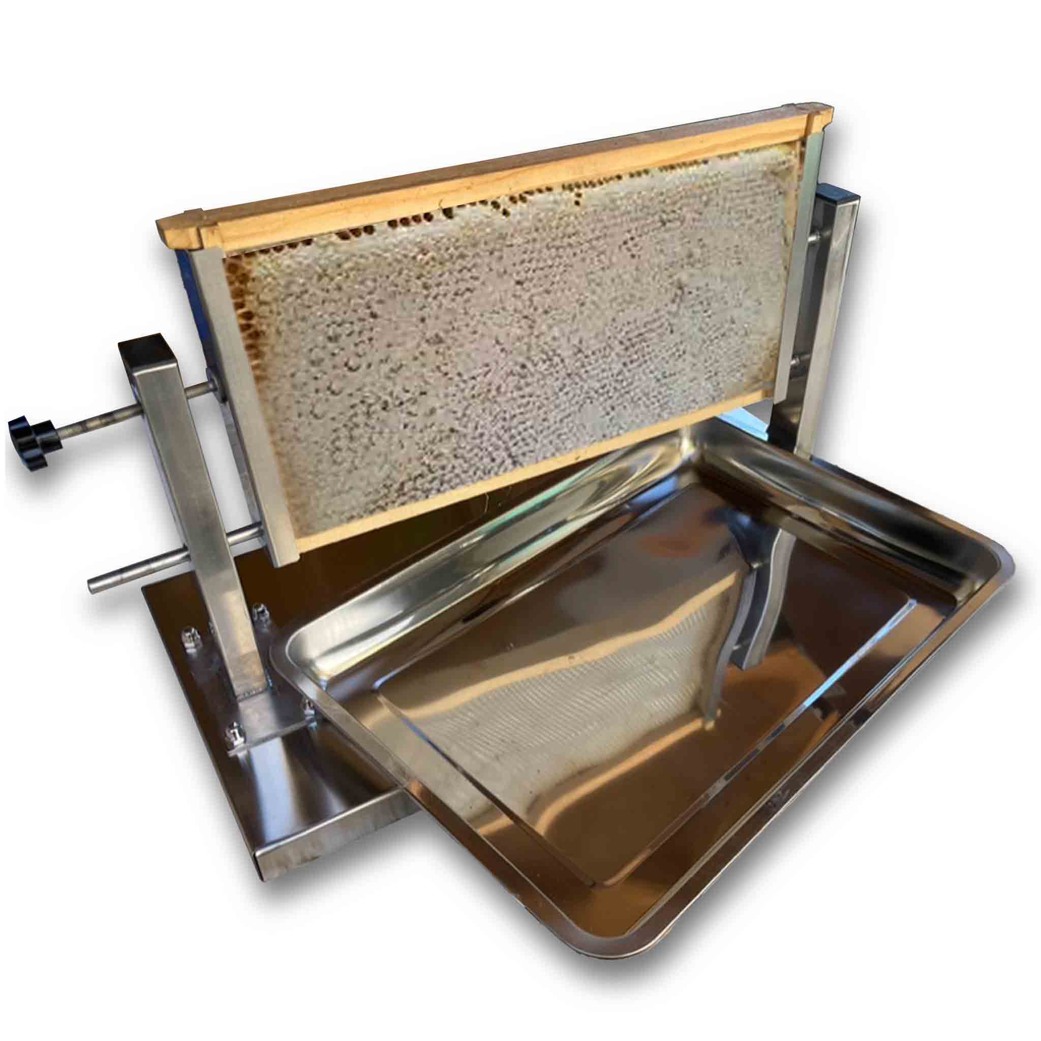 Honeycomb Stainless Steel Display Stand for holding a Honey Frame with Drip Tray for Restaurants and Cafe's - Display collection by Buzzbee Beekeeping Supplies