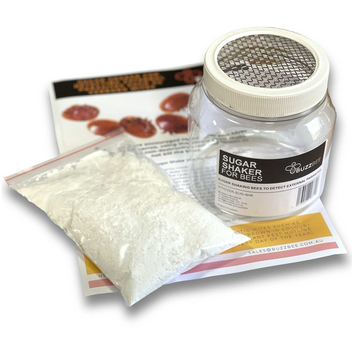 Varroa Mite Testing Kit including Sugar Shaker and Uncapping Fork - Health collection by Buzzbee Beekeeping Supplies