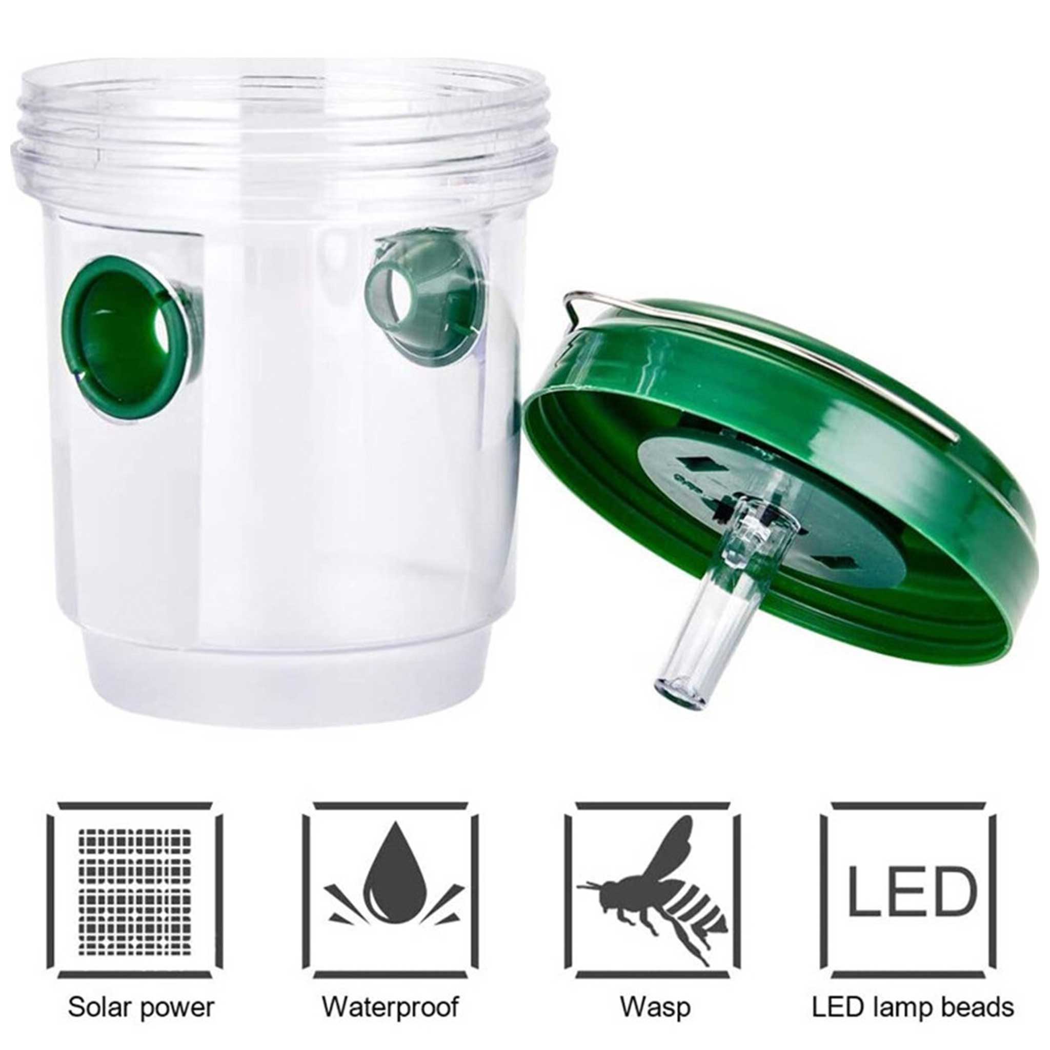 LED Solar Powered Wasp, Hornet and Small Hive Beetle Trap - Health collection by Buzzbee Beekeeping Supplies