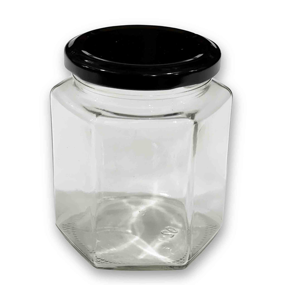 Honey Hexagonal Clear Glass Jar - 380ml (72 Pack) - Processing collection by Buzzbee Beekeeping Supplies