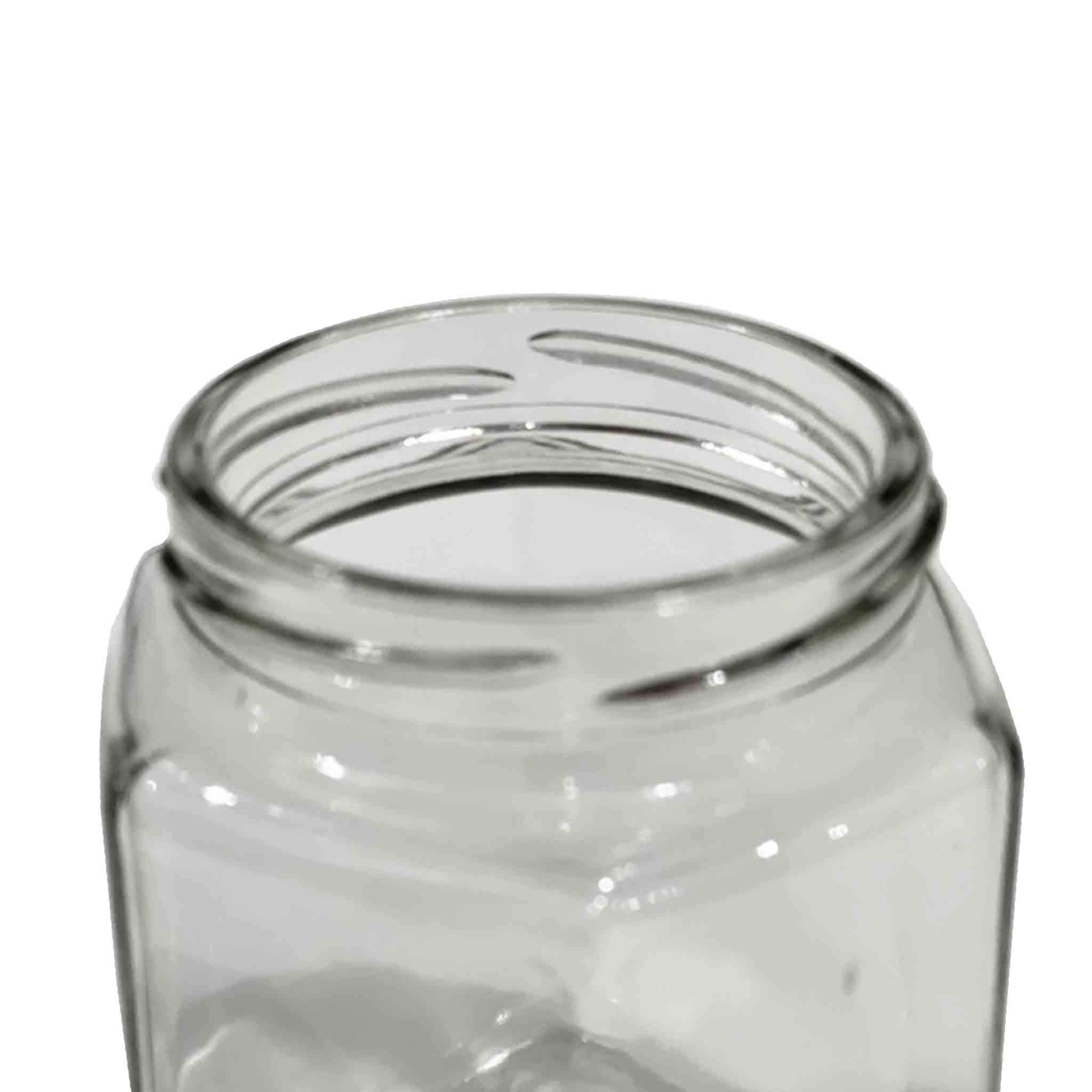 Honey Hexagonal Clear Glass Jar - 380ml (72 Pack) - Processing collection by Buzzbee Beekeeping Supplies