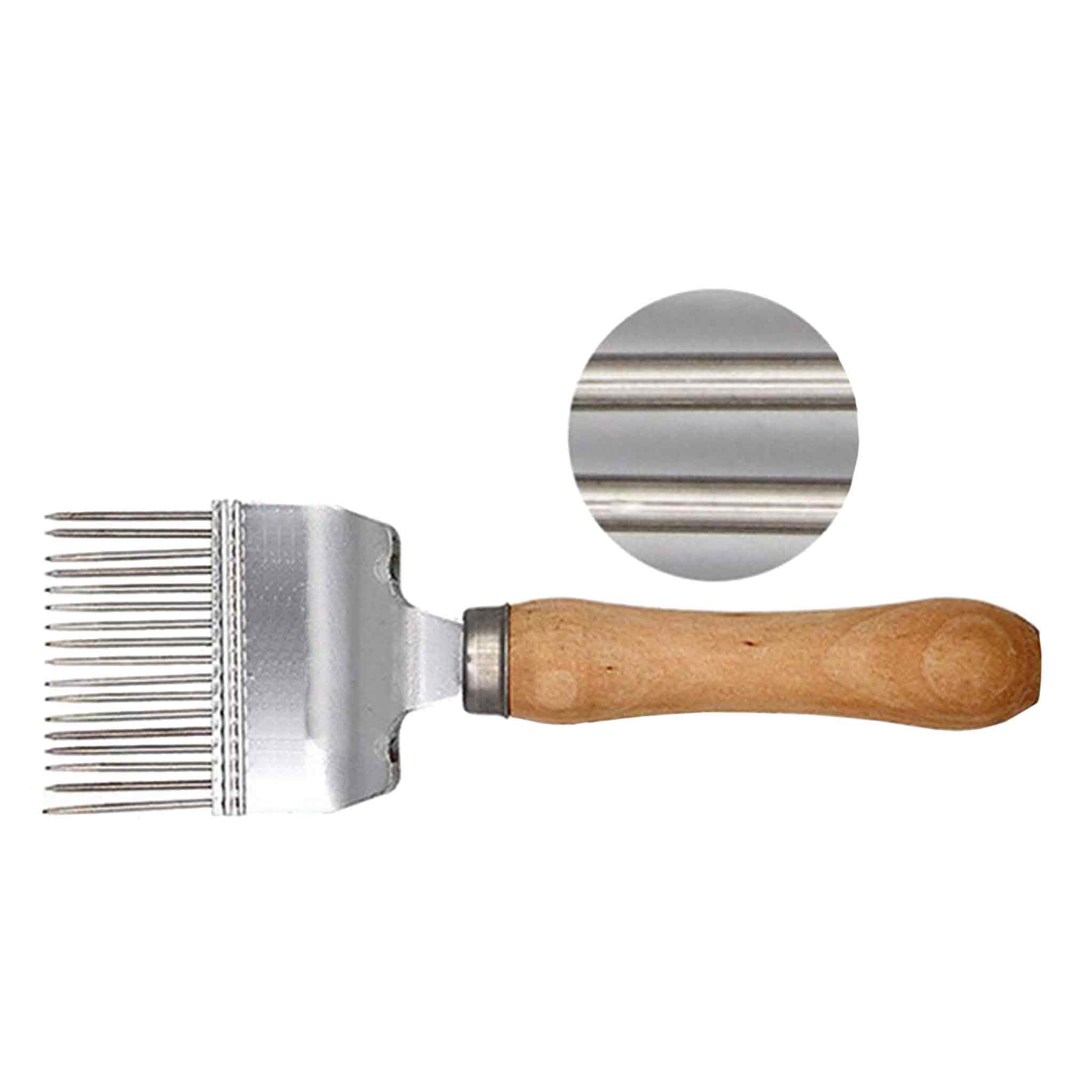 Uncapping Fork with Stainless Steel Needles and Wooden Handle - Processing collection by Buzzbee Beekeeping Supplies